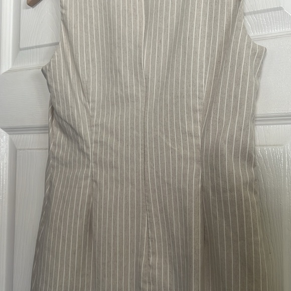 Calvin Klein Beige Striped Button Detail Sheath Dress - Picture 9 of 10
